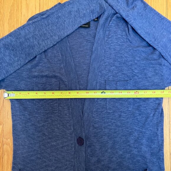 Amber Sun lightweight heathered blue v neck cardigan size M - Picture 7 of 8